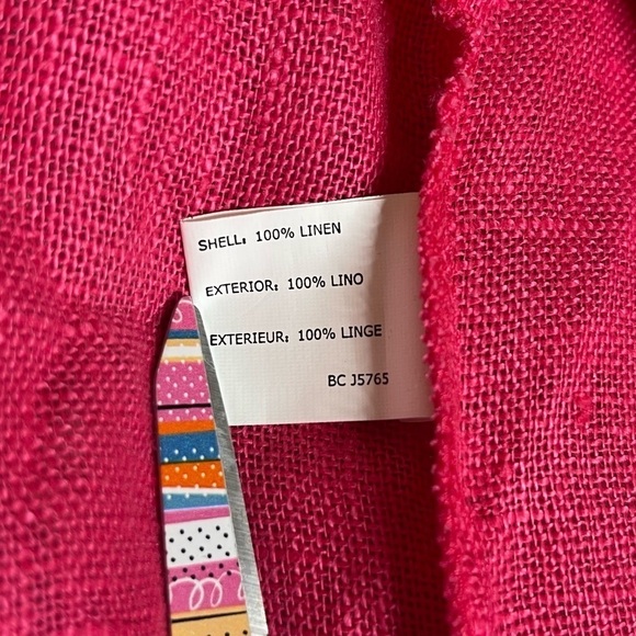 Lena Gabrielle Vintage 100% Linen Pink Fuschia Ruffle Jacket Size 4 #0449 - Picture 7 of 16